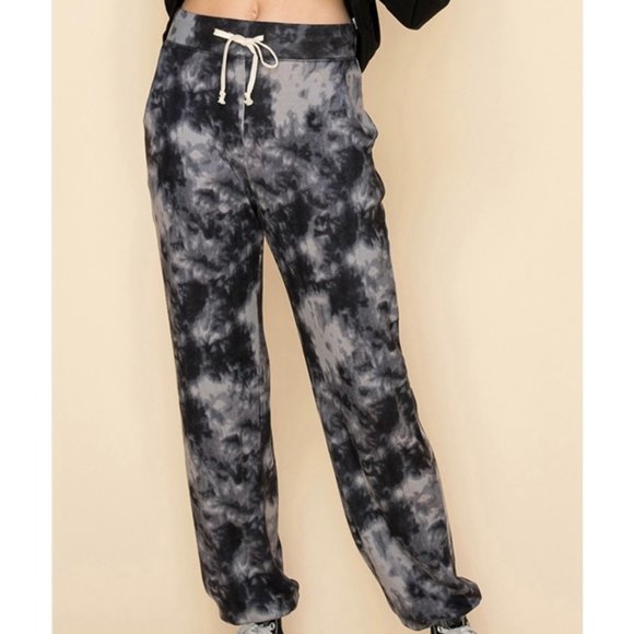 The Wild Clover Pants - ❌SOLD OUT❌COZY DAY CHARCOAL TYE DYE JOGGERS